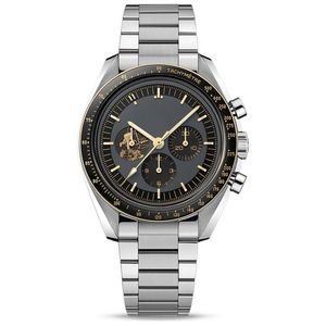 Najlepsze marki szwajcarskie zegarki dla mężczyzn Apollo 11 50. rocznica Deisgner Watch Kwarc Ruch Kwarżowy Cała Dial Work Moonshine Tarf Speed ​​Montr2581