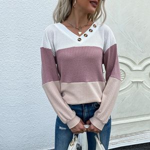 Women's Sweaters Thin V-Neck Crochet Kintted Sweater Women Colorblock Y2k Top E-girl Pullovers Spring Autumn Winter Jumper Sueter Streetwear