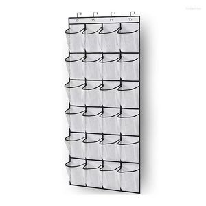 Storage Boxes Door Shoe Cabinet Hanging Hanger With 24 Large Pockets 4 Hooks Size 144x56 Cm