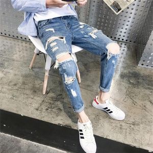 Top qualità 2020 Distressed mendicante jeans maschio gigante buco strappato bei piedi maschili hip hop streetweat cowboy harem pantaloni da uomo LJ200260a
