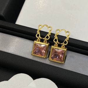 Charme Buchstaben Edelstein Ohrringe Für Frauen Einfache Ohrstecker Luxus Designer Schmuck Gold Aretes Männer Ohrringe 925 Silber Designer CYG2391316-6