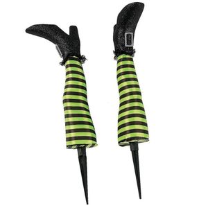 Outros suprimentos para festas de eventos 2 PCS Halloween Evil Witch Legs Decoração de cabeça para baixo Wicked Wizard Pés com bota Estaca Quintal Gramado Jardim Decoração de Halloween Adereços 230912