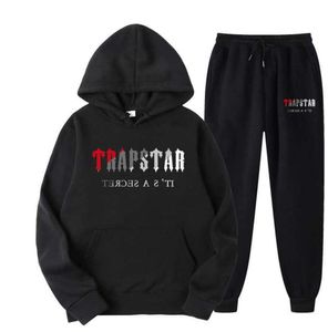 Męskie dresy fw trapstar mężczyźni kobiety dreski marka drukowana streetwear sportowa ciepła z kapturem spodni jogging zaawansowany design 669ess 669ess