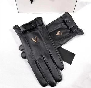 Luxury Designer Sheepskin Gloves Women Men Genuine Leather Lace Gloves High Quality Lady Glove Winter