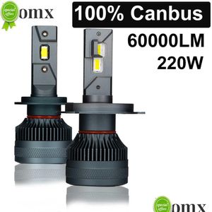 Domx Canbus H4 H7 Led faro per auto H1 H11 9005 Hb3 9006 Hb4 Bb 60000Lm faro fendinebbia nessun errore 60000K consegna di goccia Dh6Js