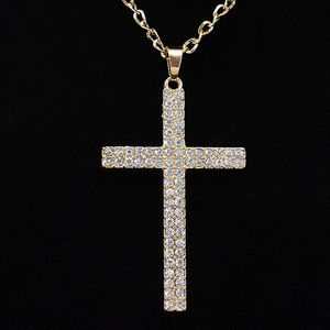 Hip hop micro pave zircão cruz pingente zircão cristal tênis corrente colar gelo fora correntes ao redor do pescoço 2608