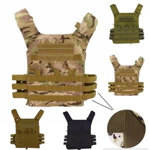 Jaktjackor 600D kamouflage taktisk väst Molle Plate Carrier Magazine paintball CS utomhus skyddande lättvikt hel1319c