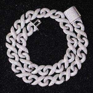 brand fashion woman New Design 13mm Wide Cuban 925 Solid Silver Gold Plated Gra Moissanite Link Chain Mens Hip Hop Necklace