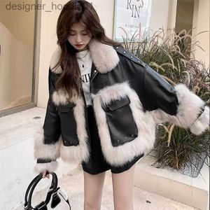 Männer Pelz Faux Pelz 2021 Frauen Echt Fox Pelz Leder Jacke Winter Parka Dame Natürliche Pelz Mäntel Schaffell Weibliche XM3644 J220727 L230913