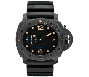 PAM 0616 relógios automáticos masculinos 47mm mostrador cor preta 2555 movimento mecânico relógio de pulso carbotech luminoso6709009
