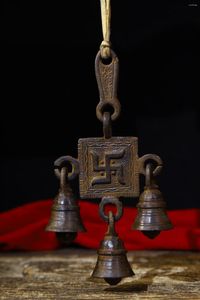 Decorative Figurines Asian Antique Art Tibetan Tantric Buddhism Handmade Pure Copper Wind Chimes Bell From Old Temple