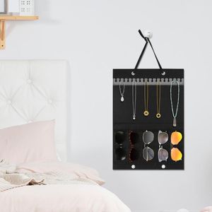 Jewelry Pouches Hanging Organizer Storage Double Sided Earrings Hanger Holder For Showcase Wall