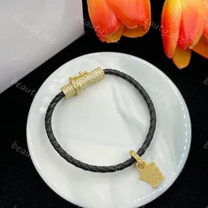 Fashion Womens Gold Bracelets Jewelry Designer Mens Leather Bracelet Colourful Bracelet Womans Unisex Diamond Pendant Bracelets Gift 239135D