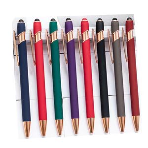 Metal 2 i 1 Stylus Touch Pen Colorful Crystal Capacitive High Quality Touch Pens för universell smartphone Android -telefon