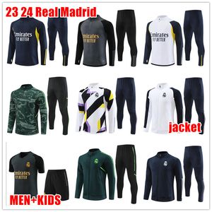 Vini JR 2023 Real Madrids Tracksuit Half Zip Training Suit 23 24 Men Kids Football Kit Madrides Sportwear Modric Chandal Futbol Sweatshirt Surtetemen Top Quality