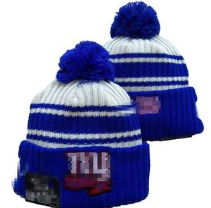 2023 New York Beanie NYG Baseball Squadra nordamericana Toppa laterale Inverno Lana Sport Cappello lavorato a maglia Berretti con teschio Berretti A3