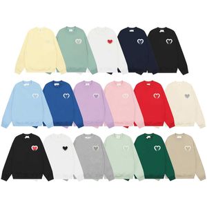 Latest version Men's SweatersAutumn/Winter Fashion Brand Heart Pattern Embroidered Round Neck Top Big Heart Amis Sweater Men's and Women's Hatless Long Sleeve Sweater