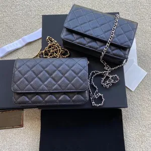Fashion Bags Top Quality Women Designer CLASSIC Wallet On Chain caviar Woc Bag Grained Shiny Calfskin Crossbody Bags Shoulder Purse