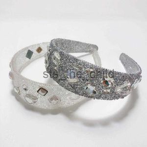 Hårklämmor Barrettes Luxury Shine Crystal Women Hairband Transparent och Silver Glitte Headwear For Wedding Party Hair Clips Barrettes X0913