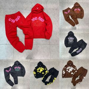Designer-Baumwoll-Trainingsanzüge für Damen, Kapuzenpullover, Cartoon-Sweatshirt, hochwertiger Schaumdruck, Spinnennetz-Grafik, Jacken und Jogginghosen