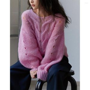 여자 스웨터 v-neck mohair 스웨터