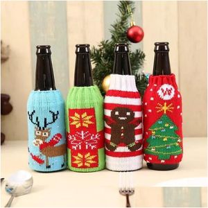Christmas Decorations Home Supplies High Grade Knitted Beer Bottle Set Drop Delivery Garden Festive Party Dhmxn