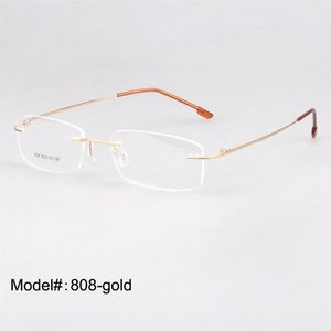Whole-whole rimless hinged optical frames memory titanium eyeglasses prescription spectacles253g
