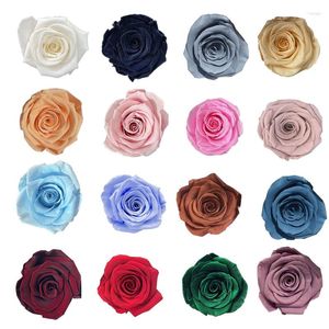 Kwiaty dekoracyjne 1PCS Rose Zachowane głowa Flower Art Materiał DIY Dekoracja ślubna żywica żywicy epoksydowej na wieniec