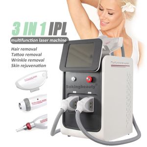 3 In 1 E-Licht IPL Laser Haarentfernung Hautverjüngung Nd Yag Laser Pikosekunden Tattooentfernung RF Faltenentfernung Hautstraffung Schönheitsausrüstung