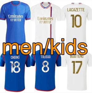 23 24 Maillot Lyon Olympiques Futbol Formaları Lyonnais Erkekler/Kids dijital dördüncü Traore Memphis Equipment Bruno G Futbol Gömlek
