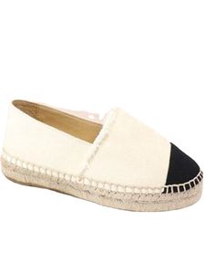 Modedesigner Flat Casual Shoes Woman Espadrilles Luxury Loafers Cap Toe Fisherman Canvas Shoe Breattable Casual Loafers Flats Ladies Storlek 42