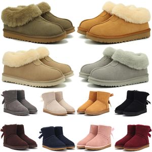 Designer Australien Tasman Stövlar tofflor Tazz Mini Chestnut Booties för män Kvinnor UG SNOW Over The Kne Winter Womens Fur Platform grossist