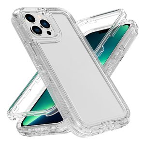 3 in 1 Transparent Hybrid Armor Defender Cases Three Layer Clear Heavy Duty Full Body Rugged Shockproof Robot Case For iPhone 15 14 13 12 11 Pro Max 8 7 Plus SE2 SE3