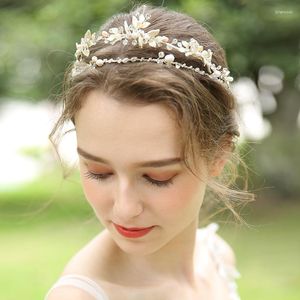 Заколки для волос Floralbride, стразы из сплава, кристалл пресноводного жемчуга, свадебная повязка на голову, свадебные аксессуары из лозы, женские украшения