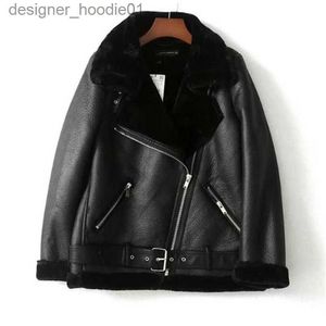 Men's Fur Faux Fur Winter Women Sheepskin Coats Thicken Faux Leather Fur female Coat Fur Lining Leather Jacket casaco feminino 201210 L230913