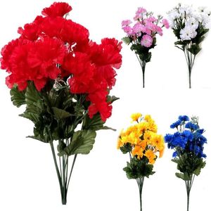 Dekorativa blommor Stoldekor Diy Arrangemang Bröllop Fake Flower Carnation Bouquet 10-Heads Stems Artificial Combo