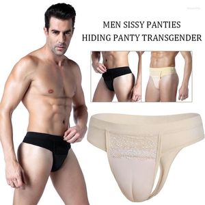 Mäns G Strings Fake Vagina Underwear Control False Pussy Panty Gaff Insert Padded Troses för Drag Queen Crossdresser Transg261T