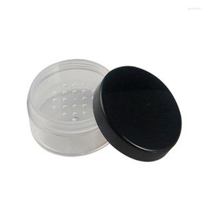 Förvaringsflaskor 30g/50 g plastlös pulverburk med sifter tom kosmetisk behållare svart makeup kompakt bärbar låda 1 st