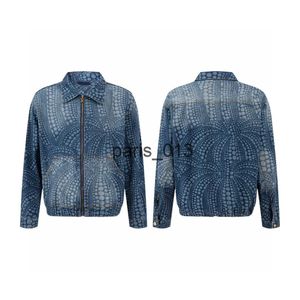 Herrjackor män designer kappjacka denim prickar lotus blad brev jacquard långärmad kvinnor grå svart vit blå m-2xl x0913 x0913 x0916