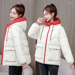 여성 트렌치 코트 2023 겨울 후드 한국 포켓 패션 외 외우웨어 두꺼운 패딩면 지퍼 암컷 탑스 재킷 v2