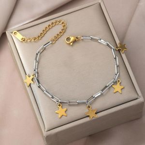 Link Bracelets 2023 Titanium Steel Geometric Bracelet For Teens Student Personalized Light Luxury Cute INS Style Birthday Gift