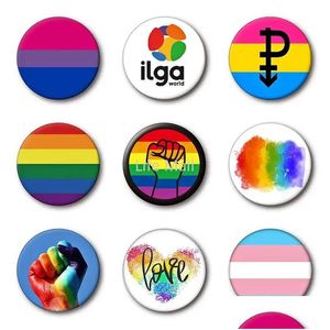 Party Favor Pride Rainbow Fist Heart Love Flag Lips Brosches Custom Glbtq Badges For Bag Lapel smycken gåva Gay lesbiska vänner Ny D DHVKI