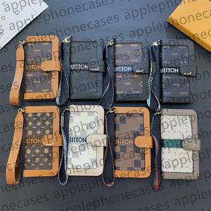 Oryginalny skórzany portfel Portfel Designer iPhone Case Flip Flip Card Uchwyt na iPhone 15 14 Pro Max 13 12 11 14 Plus Samsung Galaxy S23 Ultra S22 Plus Mobilne okładka mobilna