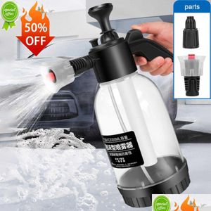 2l bomba de mão pulverizador espuma com 2 tipos de bocal canhão pneumático neve lavagem carro spray garrafa janela limpeza entrega gota dhqom