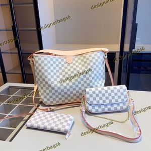 Luxurys Designers Bags women handbags ladies designer Genuine Leather composite bag lady clutch bag shoulder tote purse wallet (Shopping bag+Underarm bag+wallet)