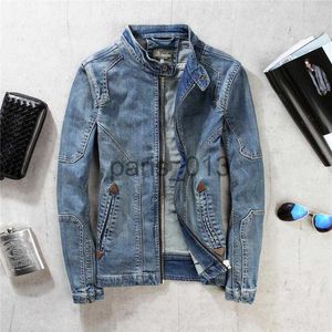 Herrjackor 2021 Spring Autumn Men's Denim Jacket Casual Stand Collar Denim Jacket Men's Slim Retro Jeans Short X0913 X0913