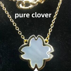 Pure Clover Necklace Designer smycken Fyra bladkedja Bijoux för kvinnor halsband designer lyxkedja mode halsband 5a kvalitet utan brangd box gratis frakt
