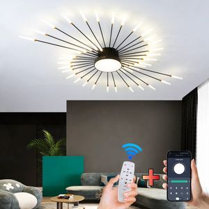 LED Chandeliers Lighting for Living Room 천장 조명 창조적 인 북유럽 LED 불꽃 놀이 조명 대기 침실 식당 램프