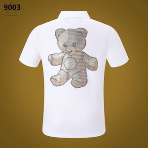 Nowa pp męska koszula polo letnia czaszka diamentowy Phillip Plain Designer z krótkim rękawem T -koszulka harajuku tee marka czaszki czaszki nadruk streetwear sp9003