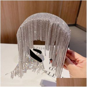 Headwear Acessórios de Cabelo Luxo Borlas Correntes Brilhantes Diamantes Hairband Mulheres Festa Princesa Ocasional Boa Quanlity 230718 Drop D Dhnhd